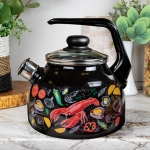 Чайник эмалированный 3л со свистком «Лобстер» Appetite