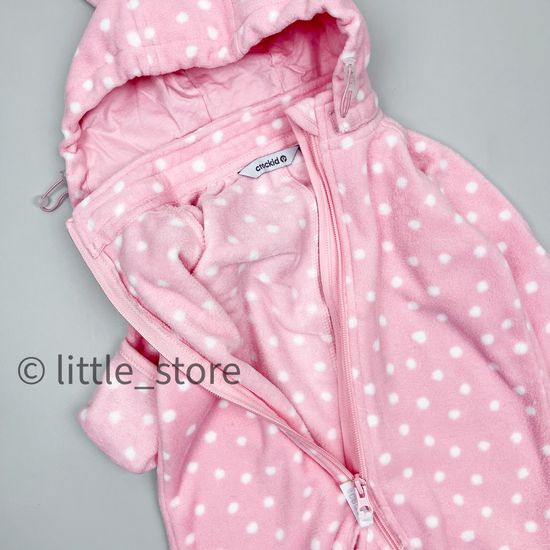 Комбинезон флисовый "Зайчик с точками" Розовый