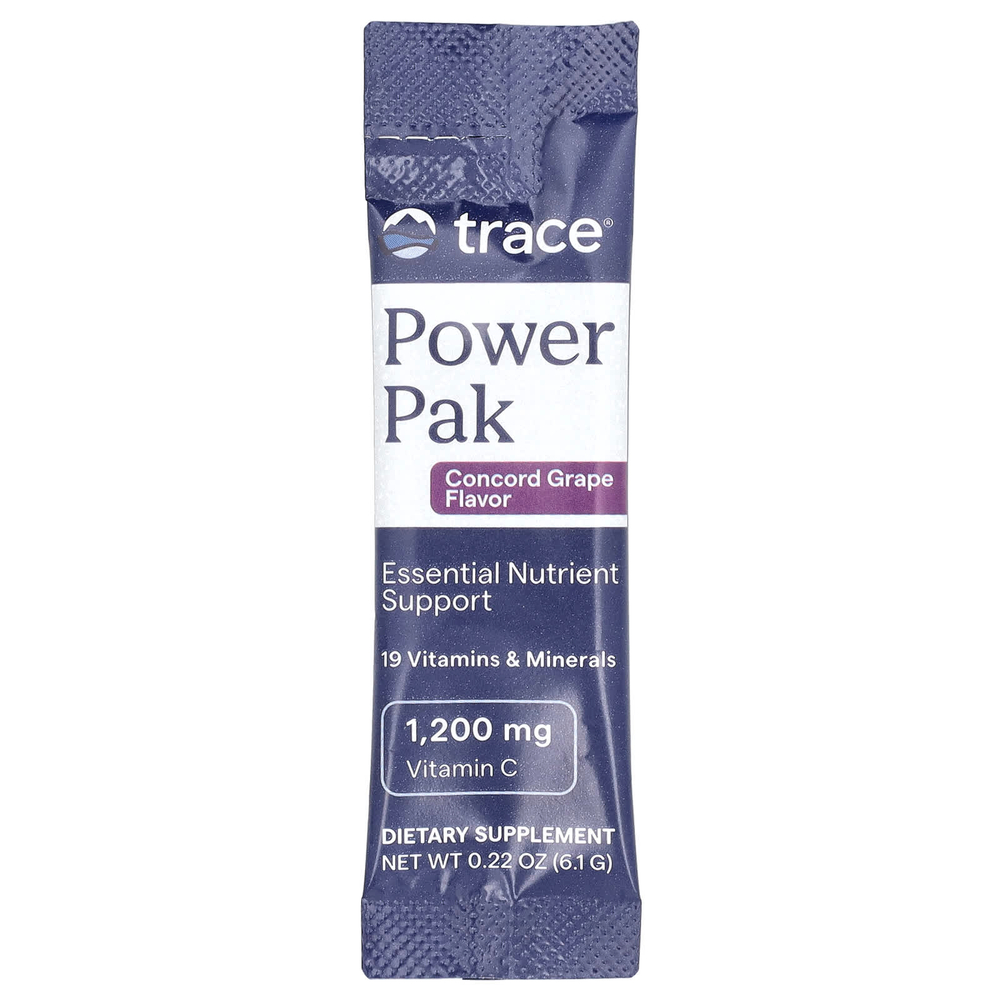 Trace, Power Pak, виноград конкорд, 30 пакетиков по 6,1 г (0,22 унции)