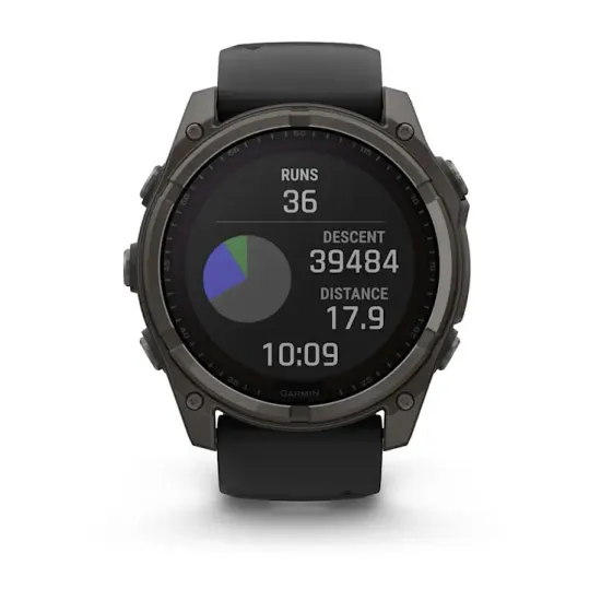 Мультиспортивные GPS часы Garmin Fenix 8X (51 mm) Solar, Sapphire Carbon Gray DLC Titanium with Black/Pebble Gray 010-02907-11