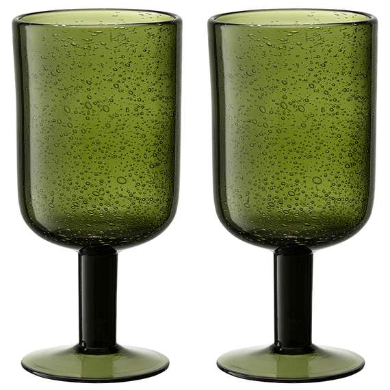Набор бокалов для вина flowi, 410 мл, темно-зеленые, 2 шт.