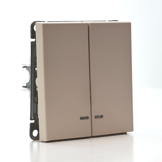 Выключатель 2-кл. ArtGallery (сх. 5а) 10AX с подсветкой быстрозажим. клем. механизм песочн. SE GAL001253S