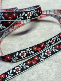 Тесьма жаккард, ш. 1,2 см, чёрный