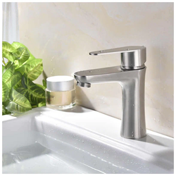 Смеситель для умывальника с гайкой (нерж) (1/10) Ledeme L71002