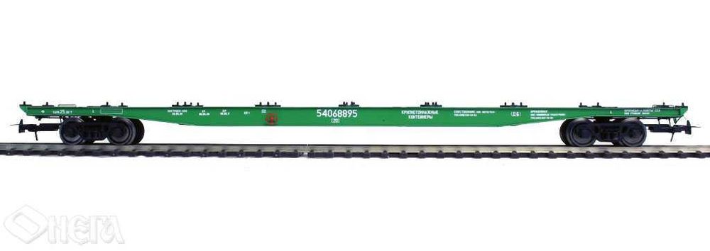 Платформа-контейнеровоз мод. 469-0701, зелёная, РЖД, 5. эпоха лим. серия