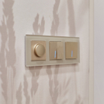 Выключатель одноклавишный с подсветкой (шампань рифленый)