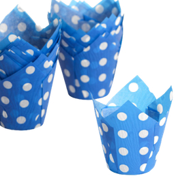 Форма  Тюльпан Синий в белый горох 1 шт.