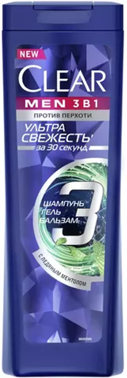 Clear Шампунь+бальзам+гель для душа Clear men Ультра свежесть, 400 мл