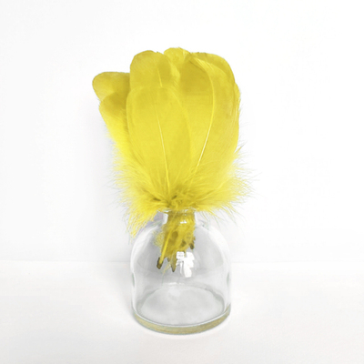 Гусиные перья желтые скругленные 20шт.