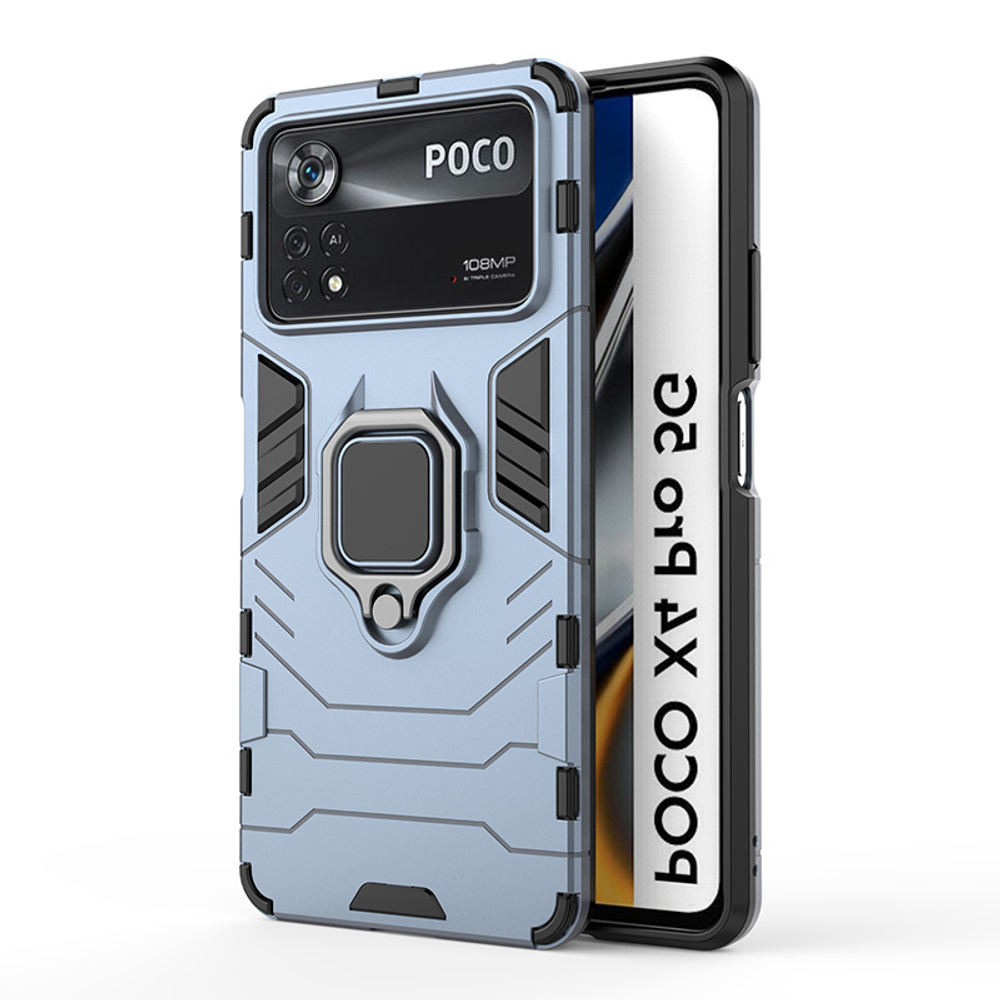 Противоударный чехол с кольцом Panther Case для Xiaomi Poco X4 Pro 5G