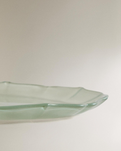 Zara Home тарелка десертная из стекла, цвет зелёный, 22 см