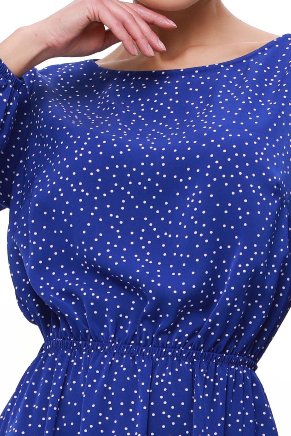 Платье ярко-синее в мелкий горошек DStrend (Акция)