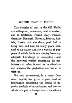 Facts about Peat, Peat Fuel and Peat Coke | Thomas Hooker Leavitt
