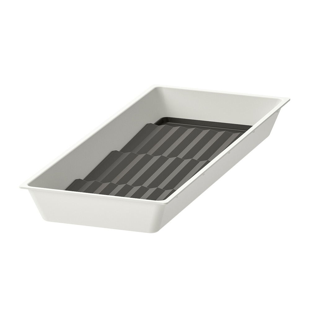 IKEA UPPDATERA  (ИКЕА УППДАТЕРА)  -  Поднос с подставкой для специй, белый/антрацит, 20x50 см