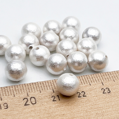 Хлопковый жемчуг бусины, шар, цвет белый, диаметр около 8,5 мм, цена за 1 шт