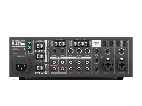 CVGAUDIO M-43Tmz многофункциональный микшер-усилитель, мощность 40W/100V