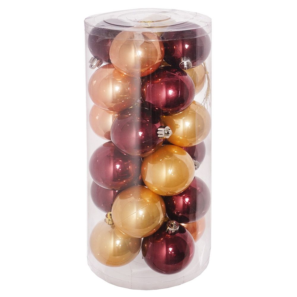 GAEM Набор из 24шт Украшение новогоднее Шар "Красочный калейдоскоп", D6 см