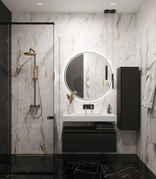 Тумба с раковиной Armadi Art Flat 140 антрацит матовый