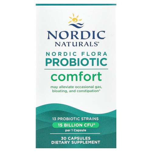 Nordic Naturals, Nordic Flora Probiotic, Comfort, 15 млрд КОЕ, 30 капсул