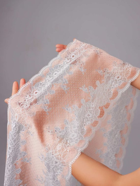 03-287 ОПТ Кружево эластичное 22 см, нюд/айвори