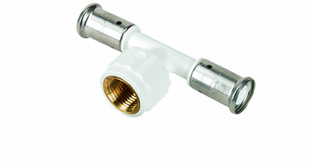 Тройник ВР, HENCO(ХЕНКО) ПВДФ пресс (белый), 16x1/2"x16