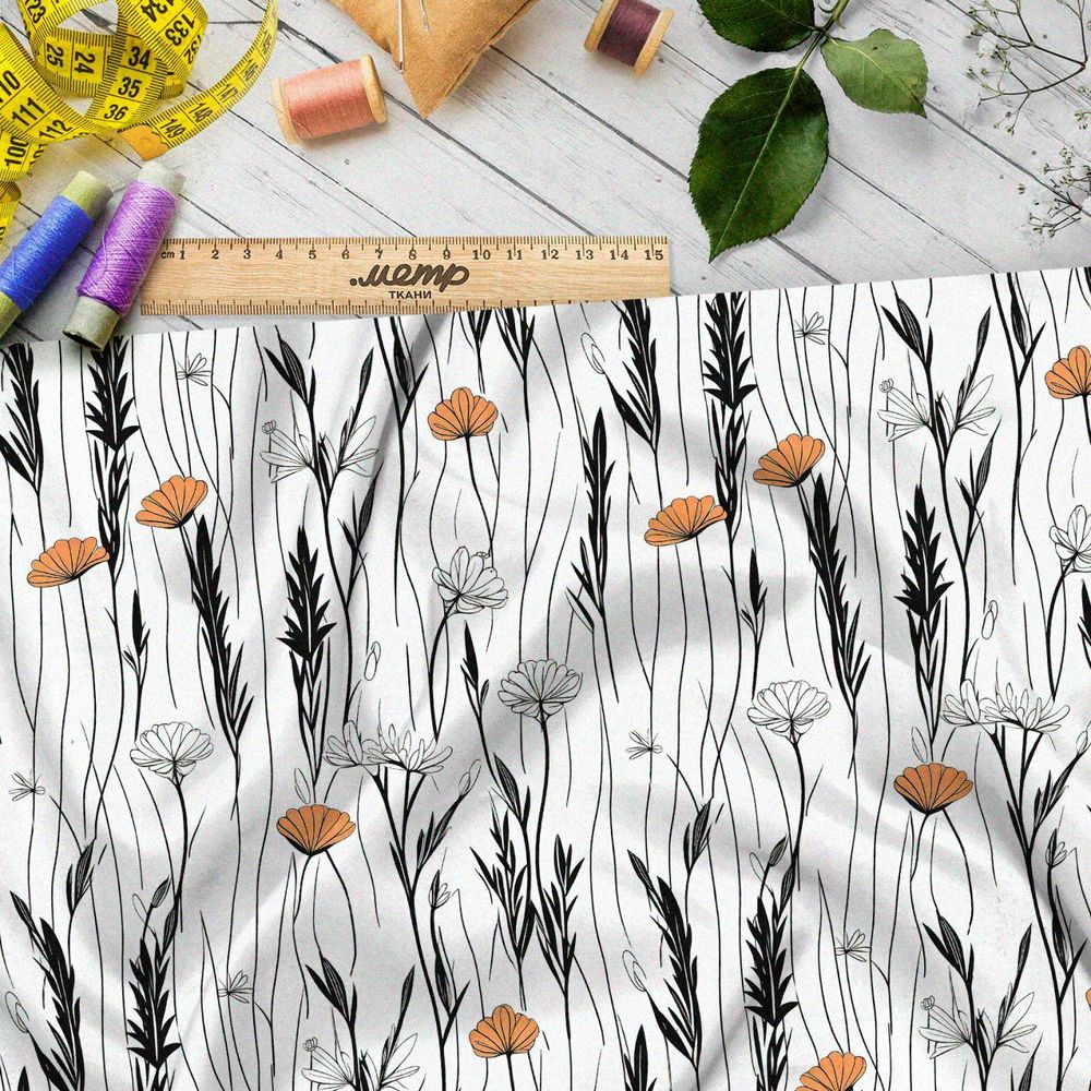 Ткань премиум мембрана минималистичный луг