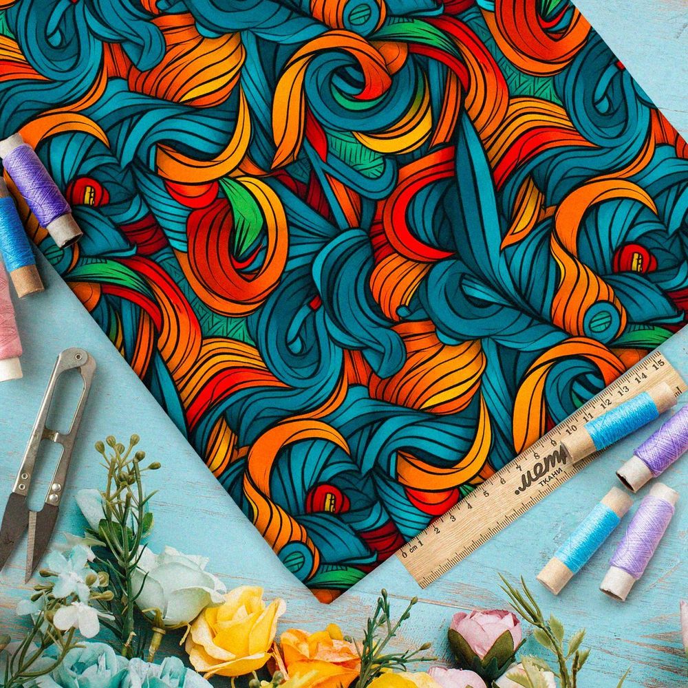 Ткань премиум таффета эклектичные пятна эмоций