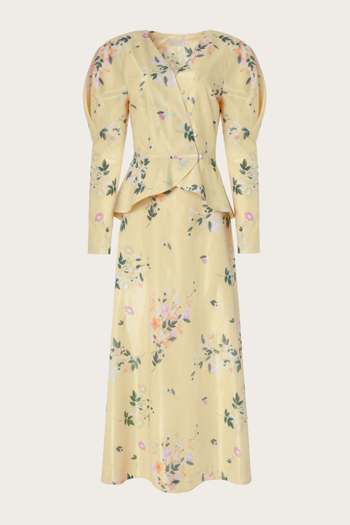 Юбка и жакет из хлопка с люрексной ниткой