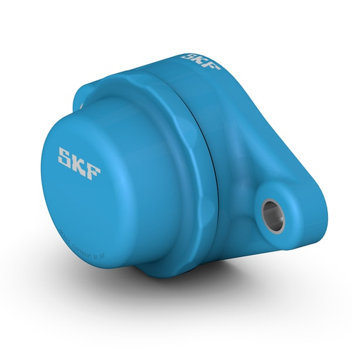 Шарикоподшипниковый узел с овальным фланцем, с узким внутренним кольцом и фиксацией с помощью установочных винтов, корпус из композитного материала, серия SKF для линий производства пищевых продуктов F2BC 50M-CPSS-DFH