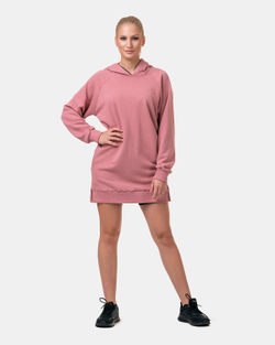 Толстовка женская Nebbia 580 Everyday HERO Long Sweatshirt with a hoodie Old rose