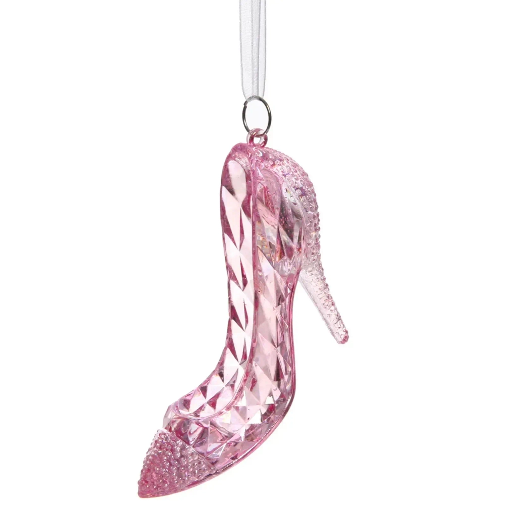 Подвеска «Хрустальная туфелька» 11*7,5 см, Розовый