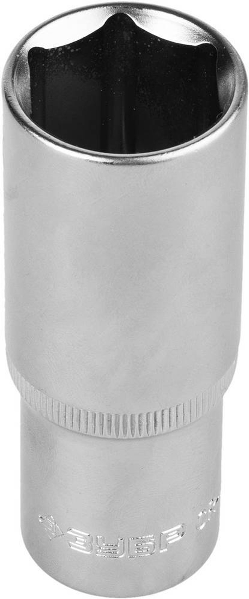 Головка торцовая ЗУБР ″Мастер″ (1/2″), удлиненная, Cr-V, FLANK, хроматированное покрытие, 17мм