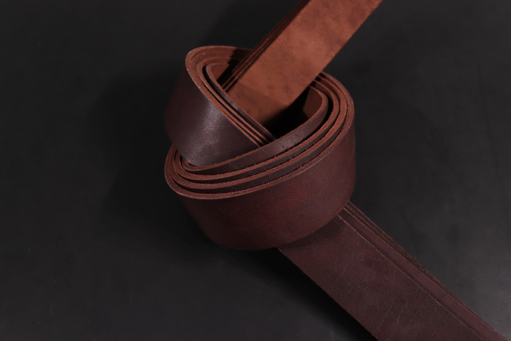 Ременная заготовка Бордо с жировой отделкой гладкая