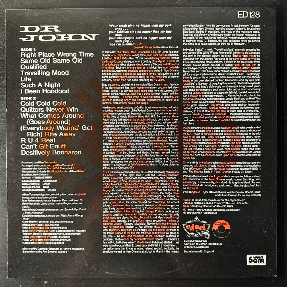 Dr. John – I Been Hoodood (Англия 1984г.)