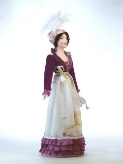 Кукла коллекционная в костюме для прогулок 19 века.