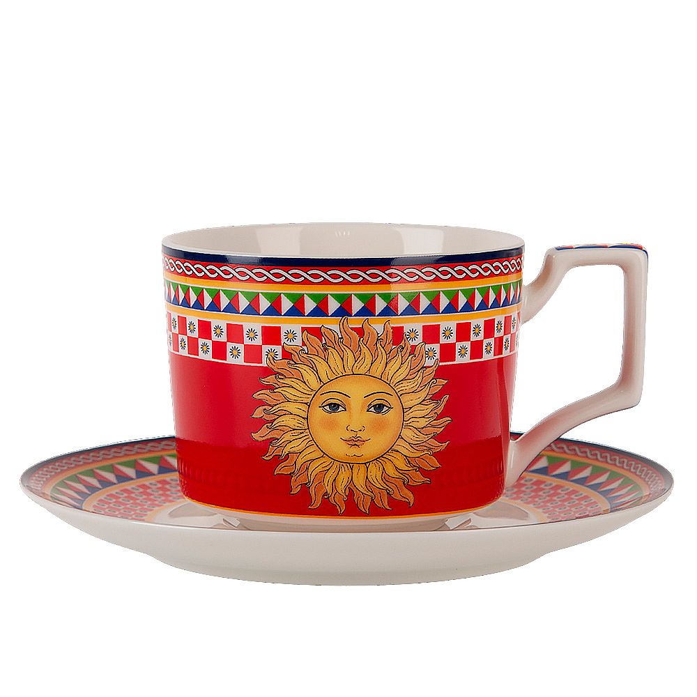 Чайный набор 12пр. "Sicilia Sole" (6 персон) v=220мл (фарфор) (подарочная упаковка)