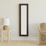 Зеркало Пиафорте 119х33 см с деревянной рамой / зеркало в прихожую из массива сосны в стиле лофт / цвет черный