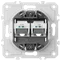 Donel механизм розетки RJ11 + RJ11 (двойная) cat.3/ClassE-4/4, серия DB
