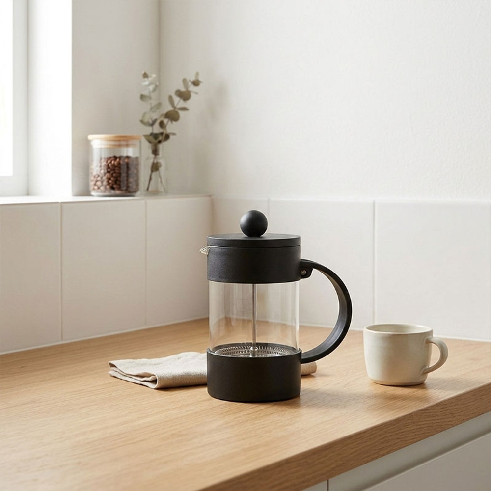 Чайник заварочный Tekanna, чёрный, 1000 мл, боросиликатное стекло/полипропилен