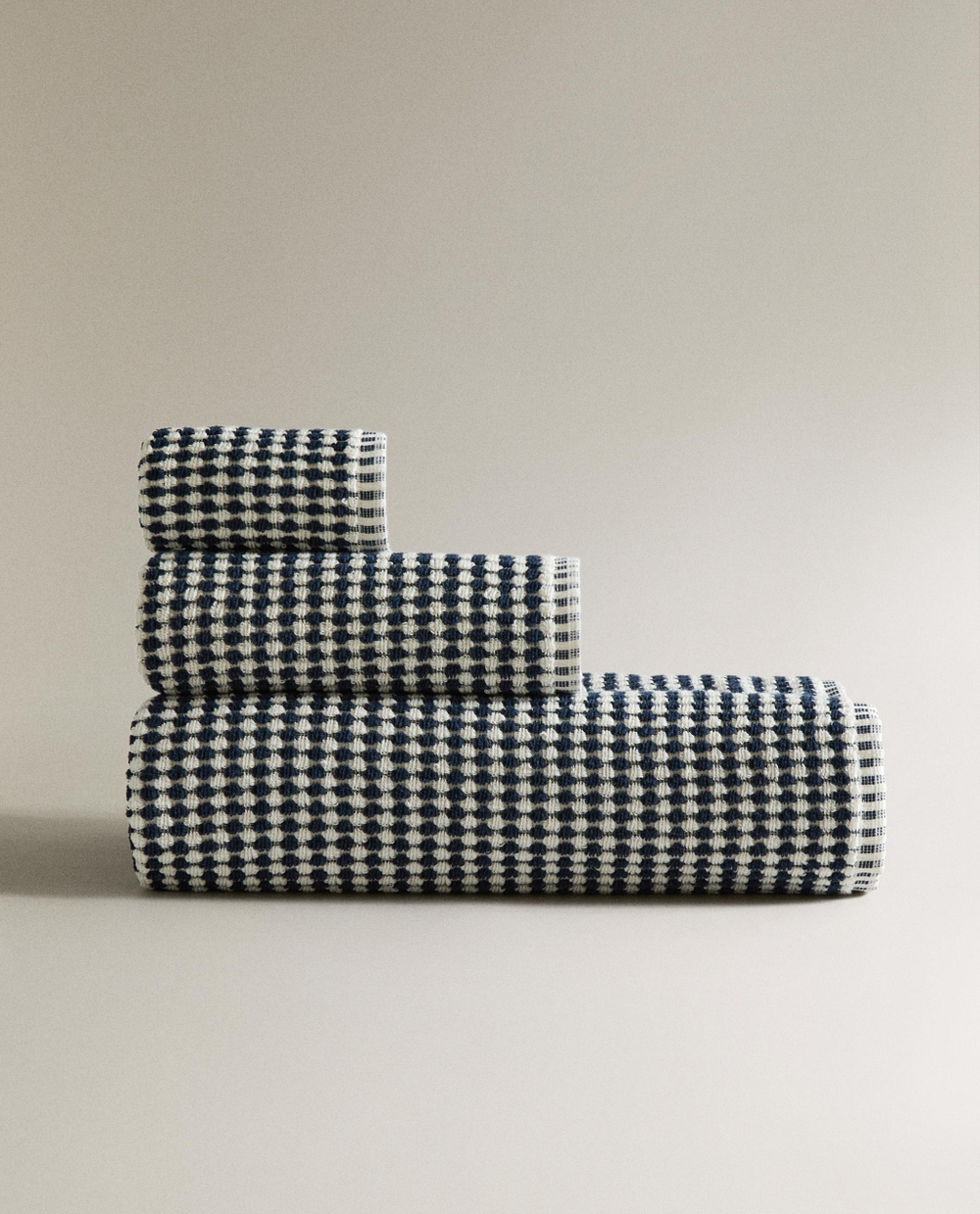 Zara Home Полотенце для лица и рук из хлопка, тёмно-синий