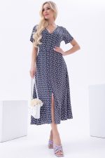 Платье "Римские каникулы" (темно-синее/цветы) П5991 LT Collection