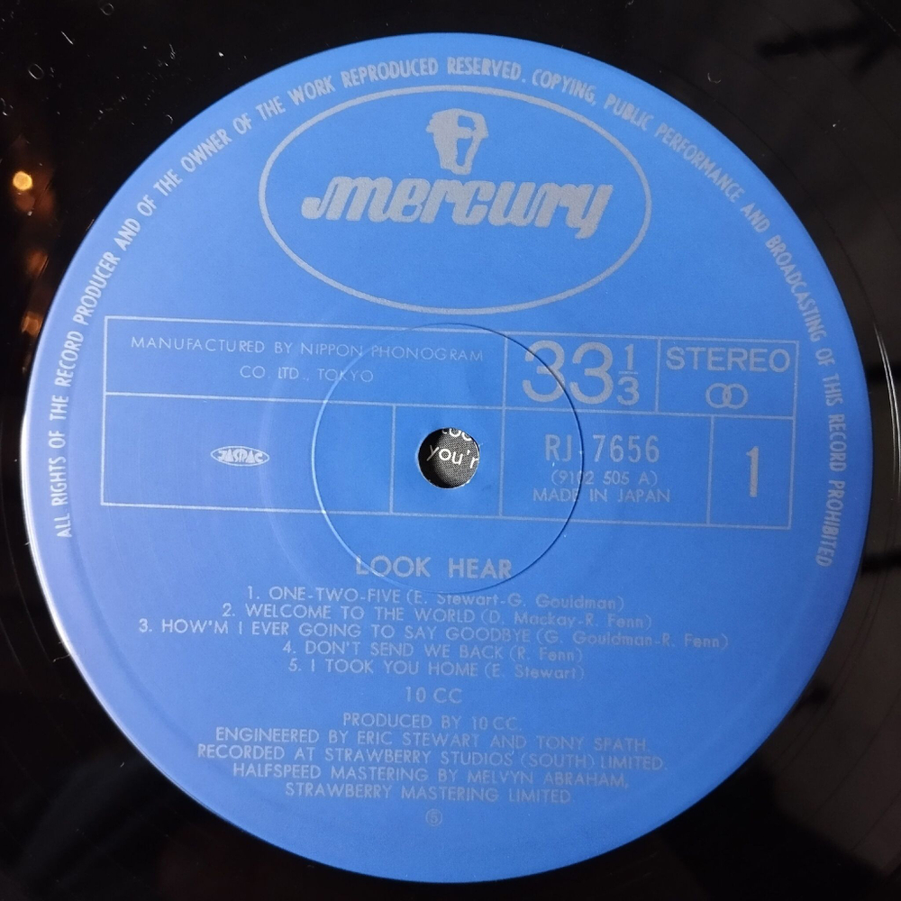 Винтажная виниловая пластинка LP 10cc Look Hear (Japan 1980) (Obi) Welcome To The World