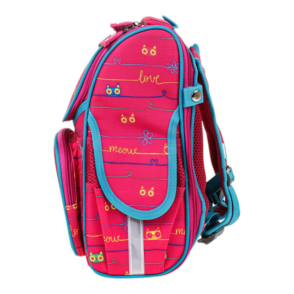 Ранец разборный "Кошка" 25*14*33 см с ортопедической спинкой. 1 отделение, 3 кармана