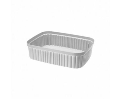 Лоток для хранения Econova / Эконова Velvet для ванной комнаты, пластиковая, светло-серый флэк, размером 255x190x70мм, объемом 2.65л / товары для дома