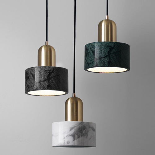 Подвесной светильник Cloyd ANTUAN P1 / Ø15 см - латунь светл. - зелен.мрамор (арт.10931)