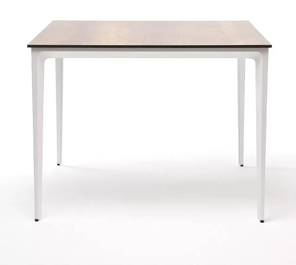 "Малага" обеденный стол из HPL 90х90см, цвет "дуб", каркас белый