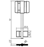 Заготовка сувальдного ключа 10641 127/1- Бордер-1 литье (72*22*0,9)(5) (BRD1DP)