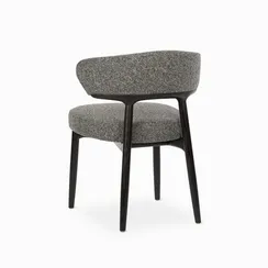 Стул Giotto, черный массив ясеня, черно-белая обивка