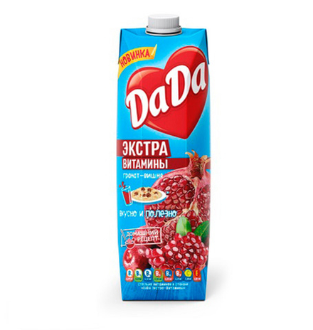 Сок натуральный Да Да гранат-вишня 0.95 л т\п