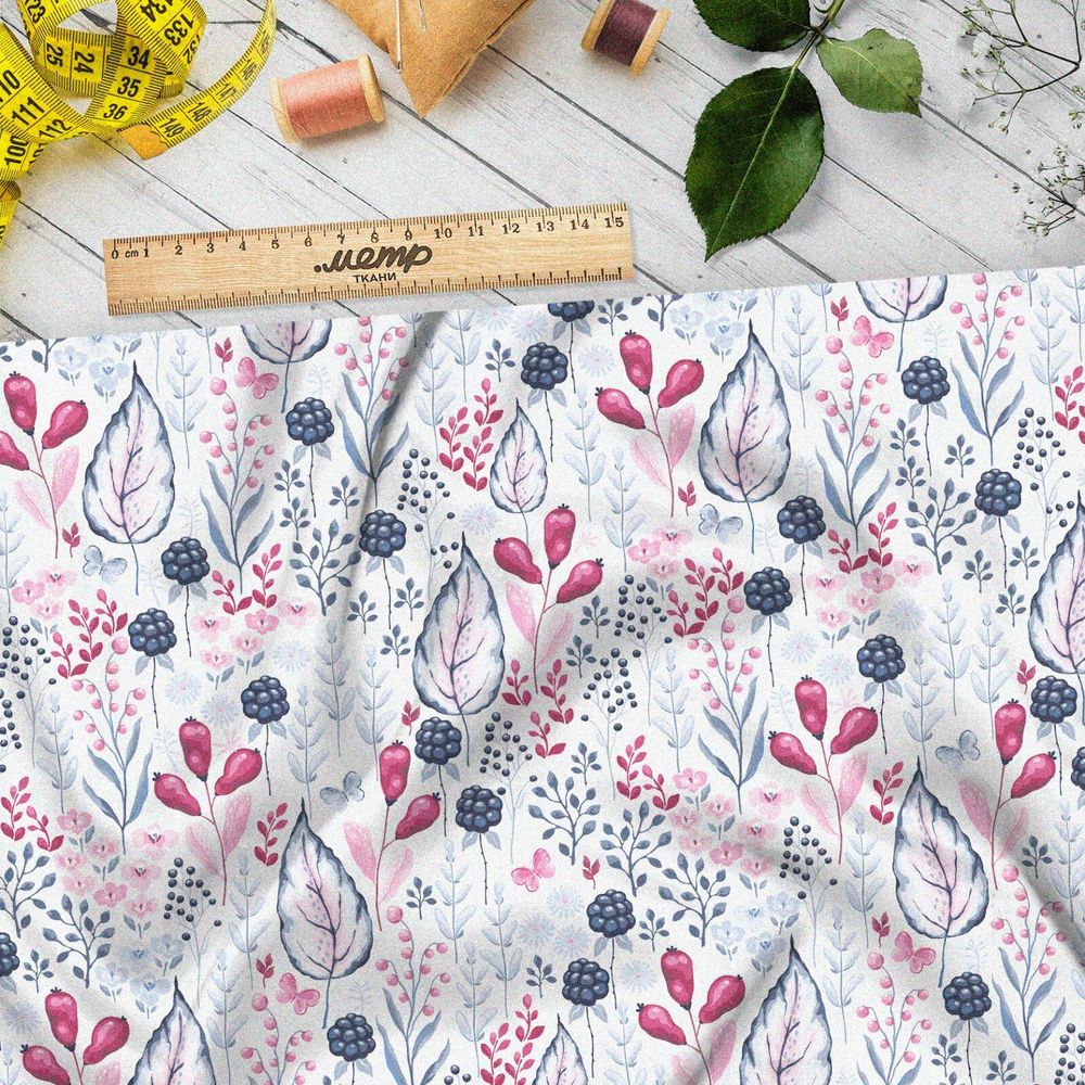 Ткань бязь весенний богатый букет